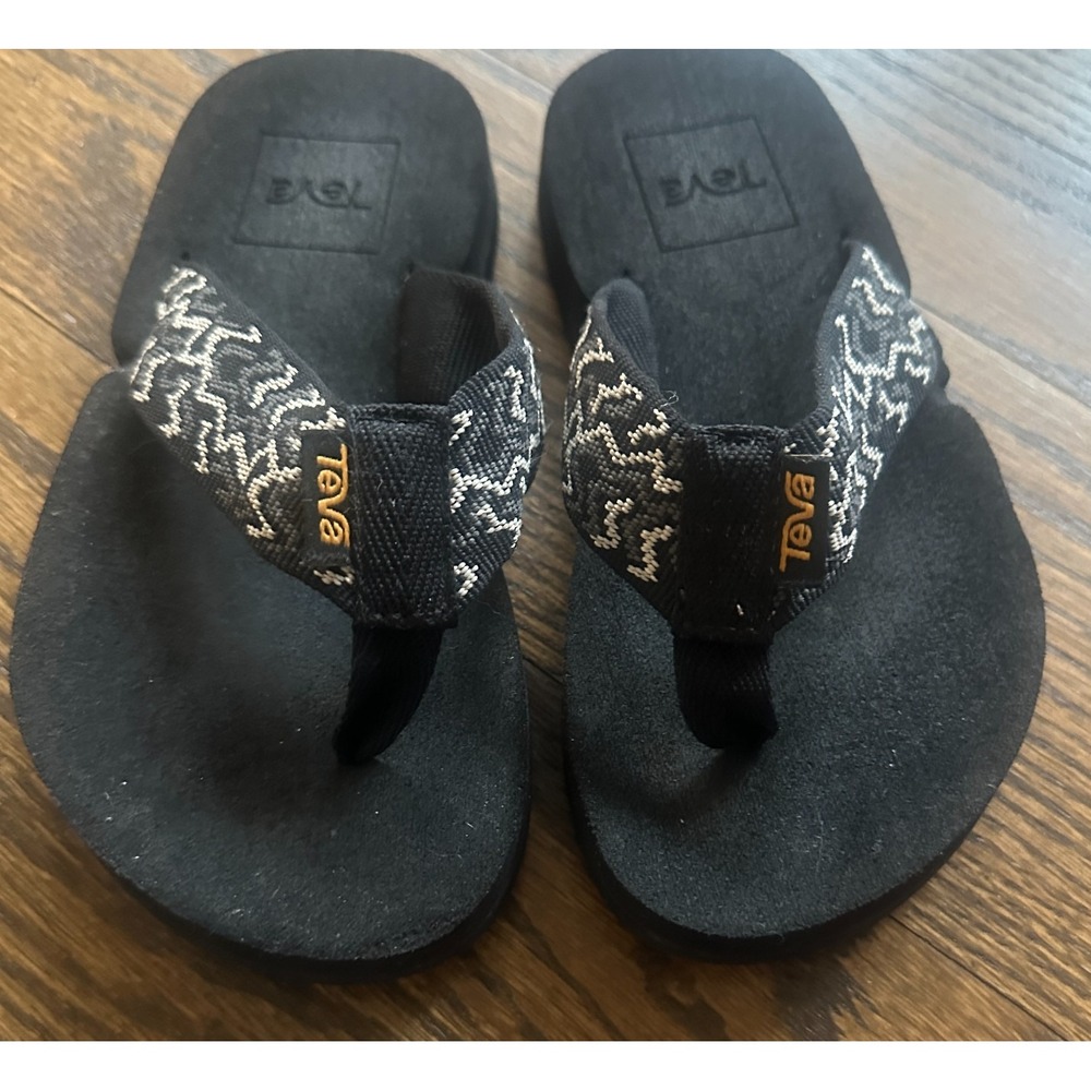 TEVA Youth Mush II Ravine Black Flip Flop Sandals Little Kid Size 11